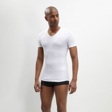 Набор из 2 белых футболок Eco DIM с V-образным вырезом из чистого хлопка 00DN