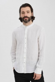 Рубашка мужская льняная La Fabbrica Del Lino ES6001 Белый
